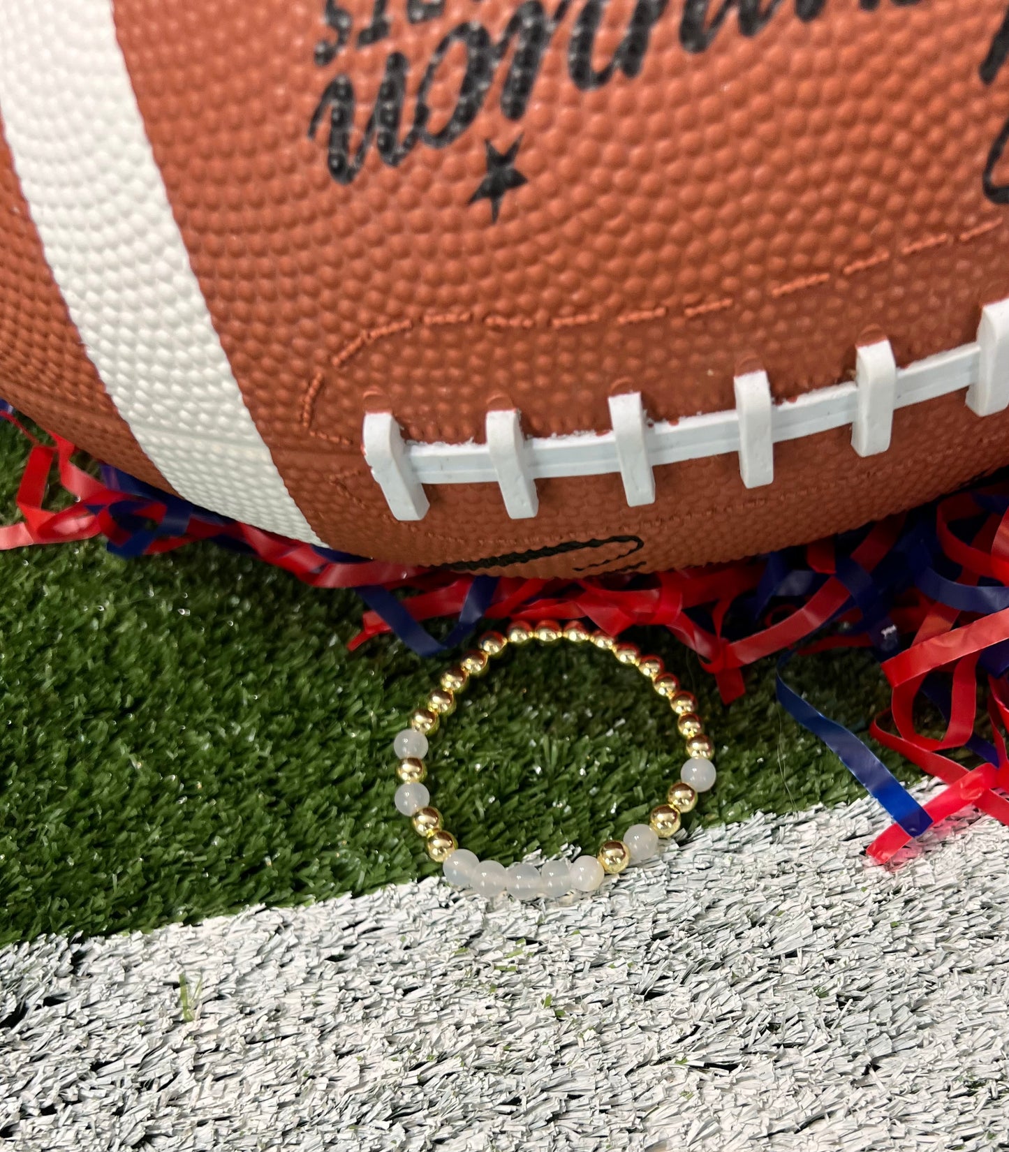 Field Goal Stacking Bracelet - White