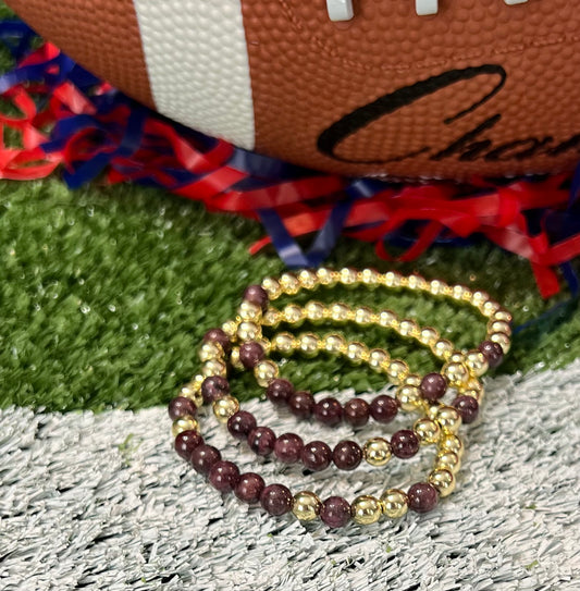 First Down Bracelet Stack - Maroon