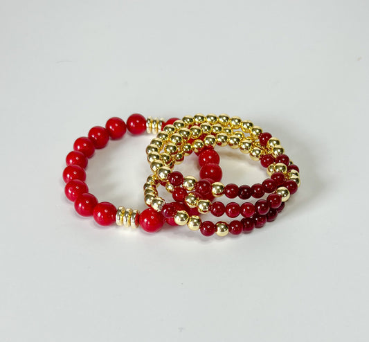 Touchdown Bracelet Stack - Red