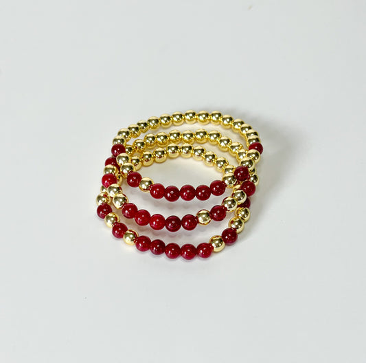 First Down Bracelet Stack - Red