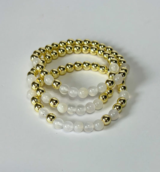 First Down Bracelet Stack - White