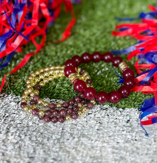 Touchdown Bracelet Stack - Maroon