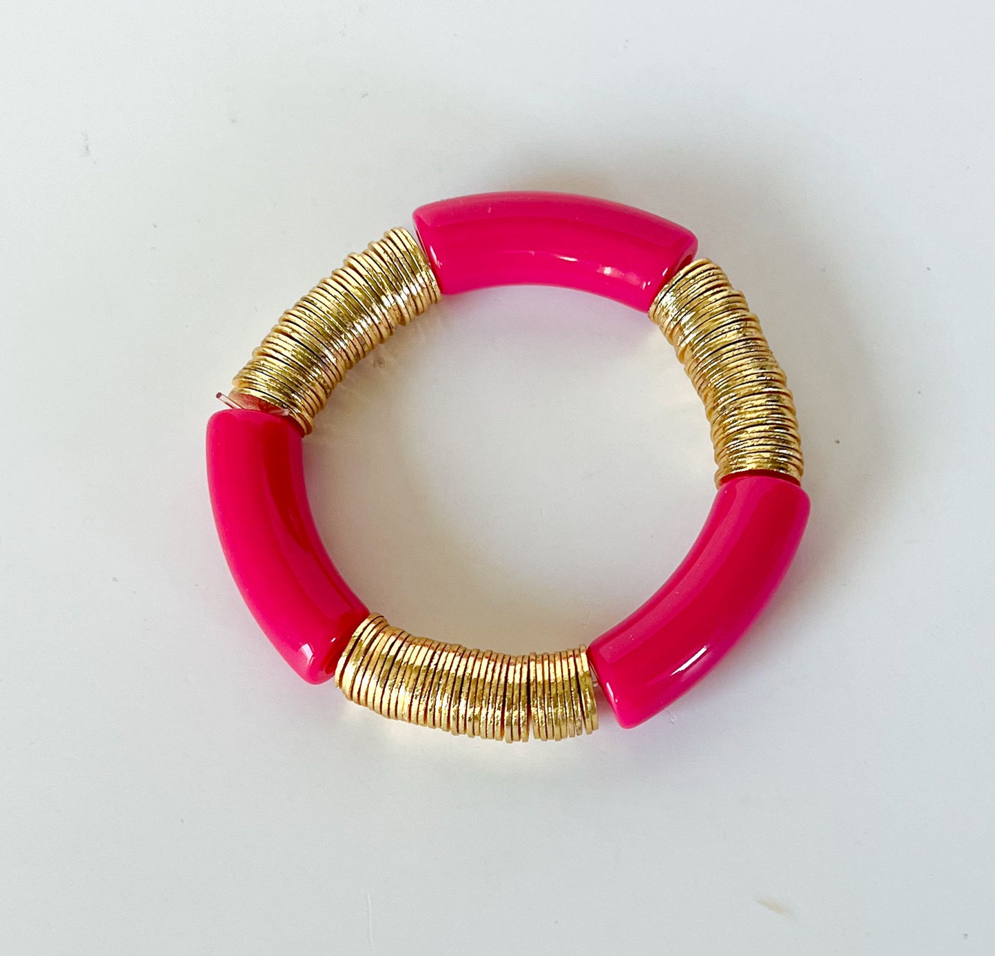 Large Pink Barrel Bracelet